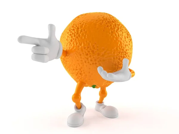 Pomarańczowy znak wskazujący palec — Zdjęcie stockowe