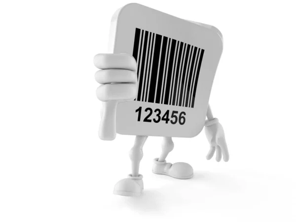 Χαρακτήρας Barcode με τον αντίχειρα κάτω — Φωτογραφία Αρχείου