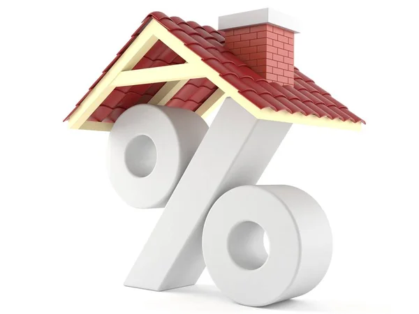 Symbol procenta se střechou domu — Stock fotografie