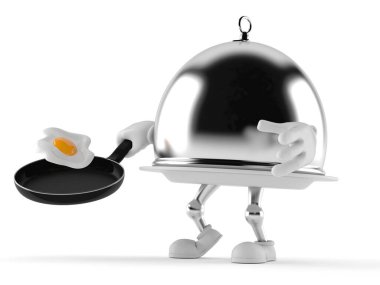 Kızartma tavalı gümüş servis kubbesi