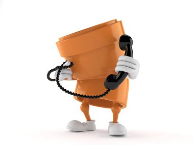 Telefon ahizesi tutan bir boru karakteri