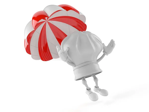 Carácter chef con paracaídas — Foto de Stock