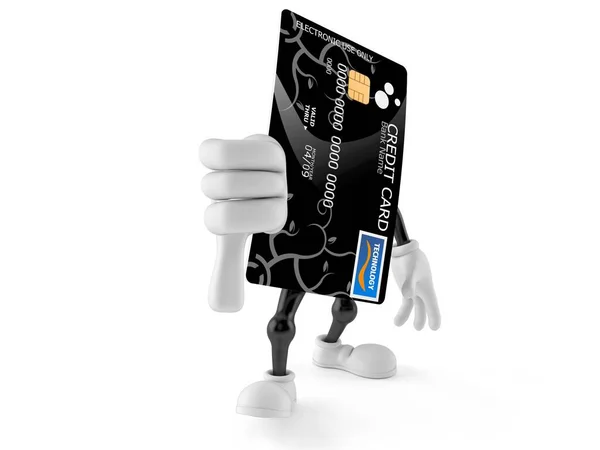 Caractère de carte de crédit avec pouce baissé — Photo