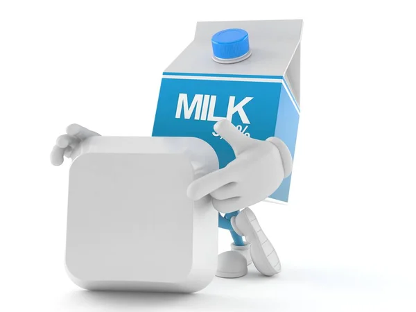 Caráter de leite com tecla de teclado — Fotografia de Stock