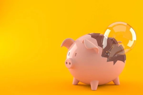 Piggy Bank met gloeilamp — Stockfoto