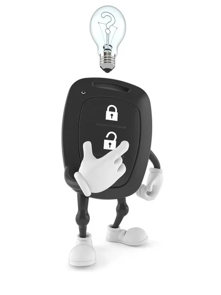 Car remote key character with an idea — Stock Photo, Image