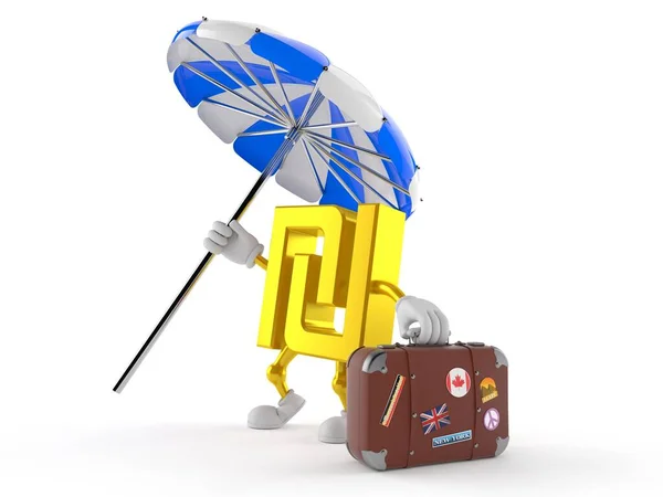 Shekel karakter bőrönddel — Stock Fotó