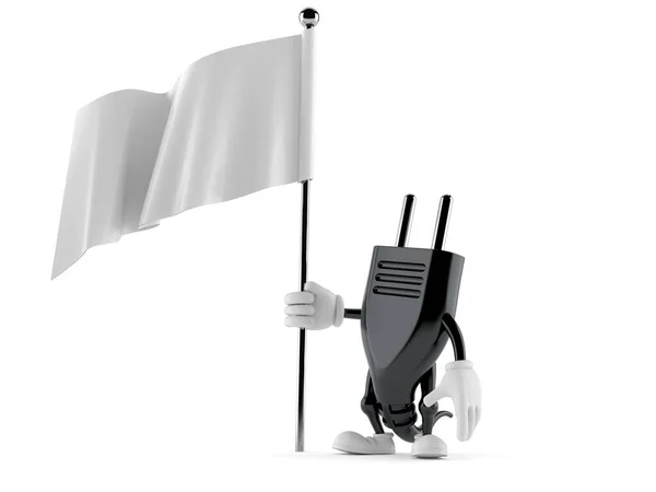 Символ электрической розетки с пустым флагом — стоковое фото
