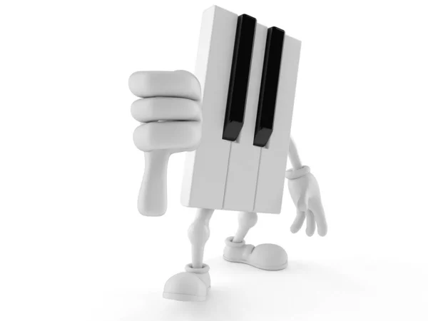 Piano karaktär med tummen ner gest — Stockfoto