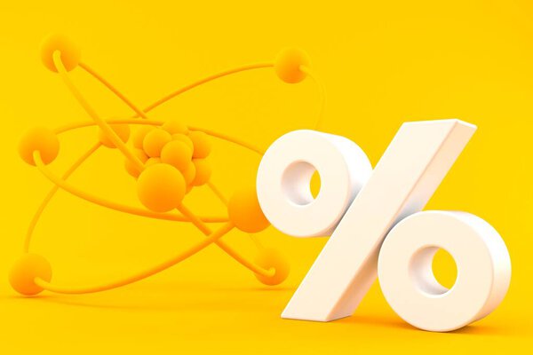 Научный фон с символом процента
