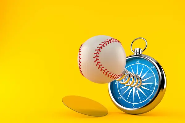 Baseball boll med kompass — Stockfoto