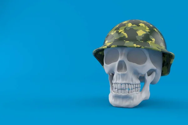 Череп з військовим шоломом — стокове фото