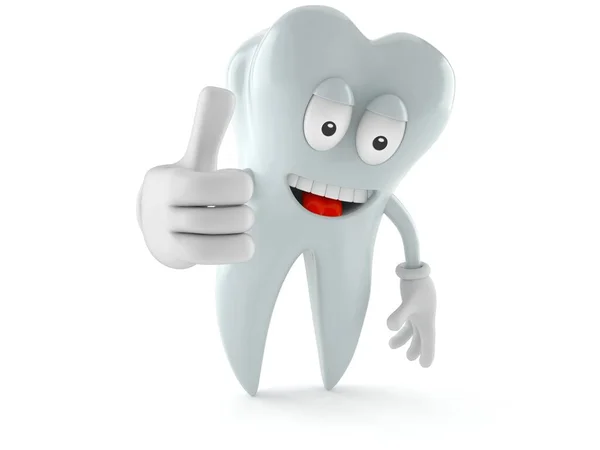 Personaje del diente con pulgares hacia arriba gesto — Foto de Stock