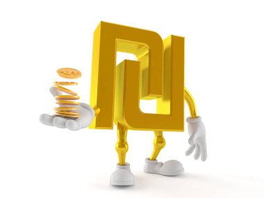 Bozuk para yığınlı Shekel karakteri