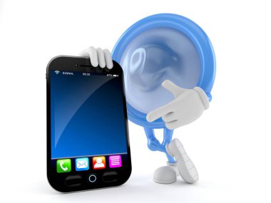 Akıllı telefonlu prezervatif karakteri
