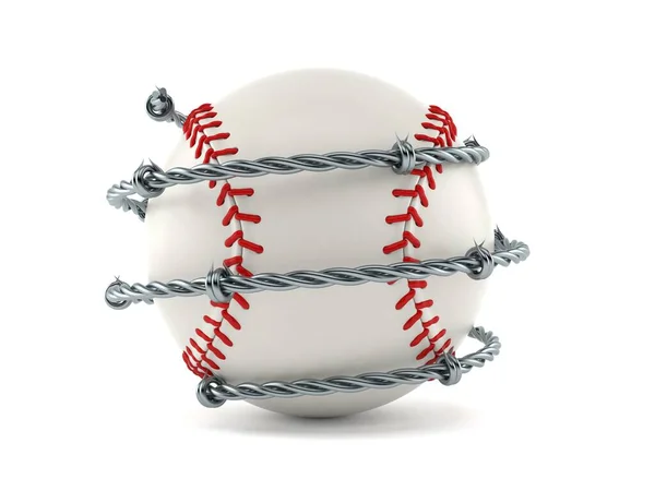 Baseballball mit Stacheldraht — Stockfoto