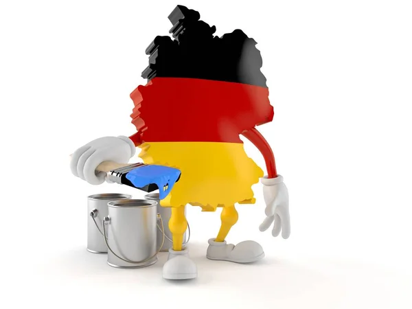 Personagem alemão segurando pincel — Fotografia de Stock