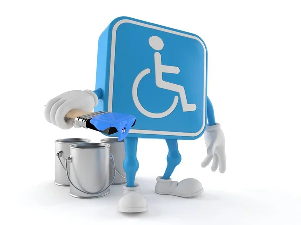 Handicapped personaggio in possesso di pennello — Foto Stock