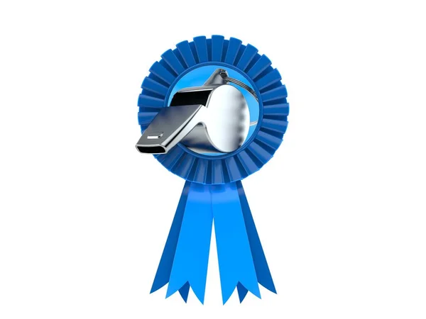 Whistle with blue award ribbon — ストック写真