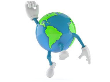 Dünya çapındaki karakter sevinçle zıplıyor