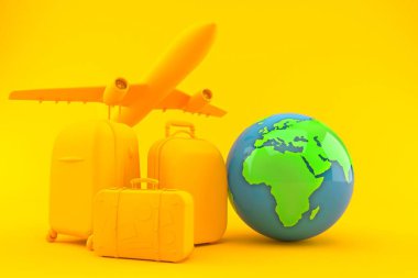 Travel background with world globe