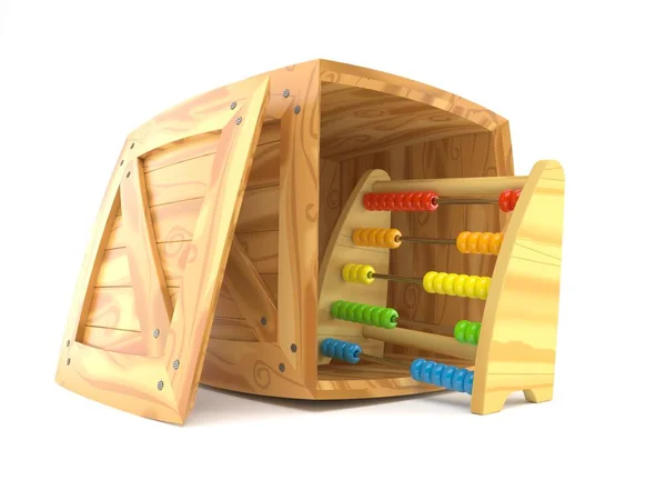 Abacus de madeira dentro da caixa de madeira — Fotografia de Stock