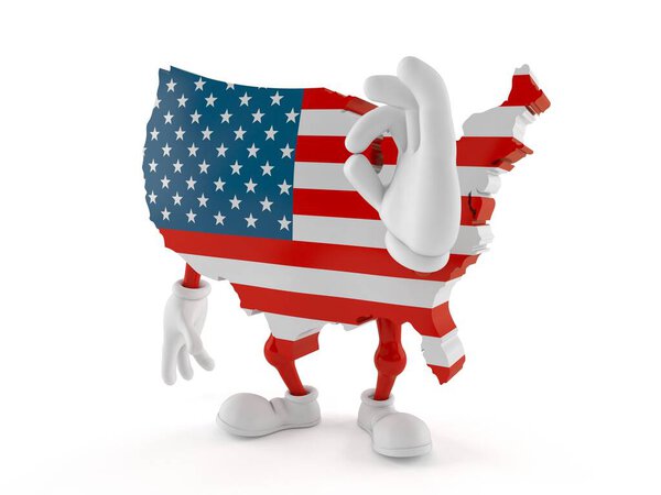 USA character with ok gesture