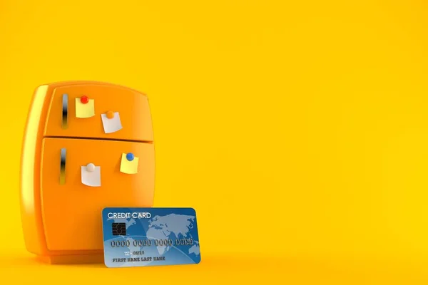 Koelkast met kredietkaart — Stockfoto