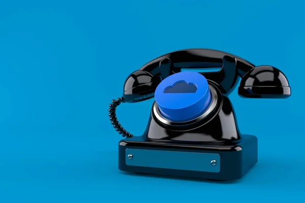 Telefone antigo com botão de nuvem — Fotografia de Stock