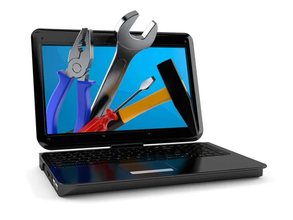 Arbeitsgeräte im Laptop — Stockfoto