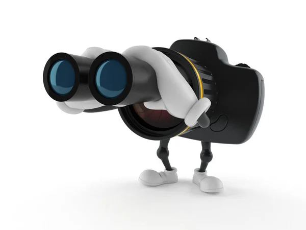 Personaggio della fotocamera guardando attraverso binocoli — Foto Stock