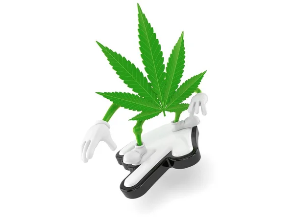 Cannabis karakter surfen op webcursor — Stockfoto