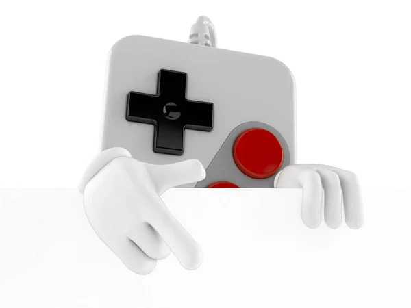 Χαρακτήρας Gamepad δείχνοντας δάχτυλο — Φωτογραφία Αρχείου