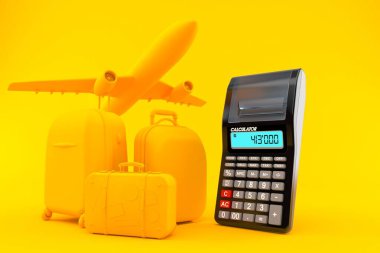 Hesap makinesi ile seyahat arkaplanı