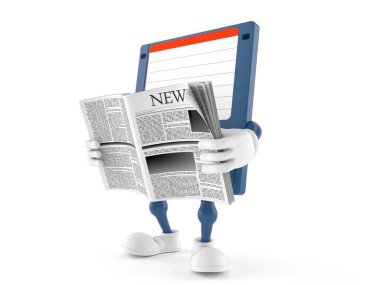 Gazete okuyan disket karakteri