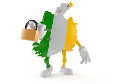 İrlanda karakteri asma kilit tutuyor