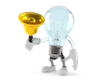 Ampul karakteri bir el çanı çalıyor.