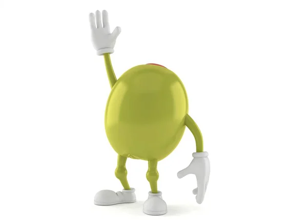 Personaje de oliva con la mano arriba —  Fotos de Stock