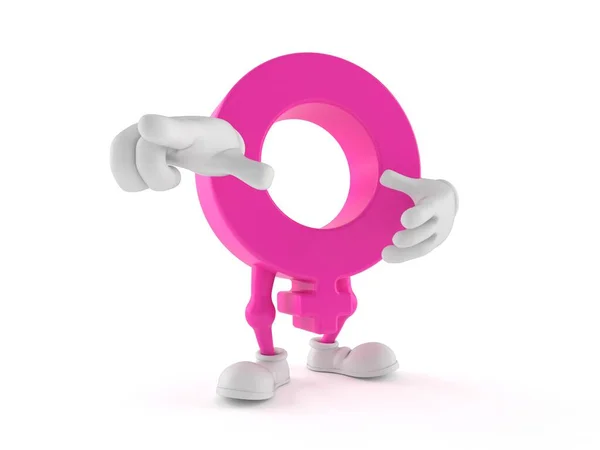 Vrouwelijk gendersymbool met wijzende vinger — Stockfoto