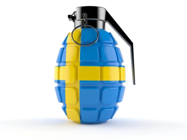 Granada de mano con bandera sueca —  Fotos de Stock