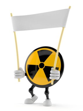Boş pankart taşıyan radyoaktif karakter