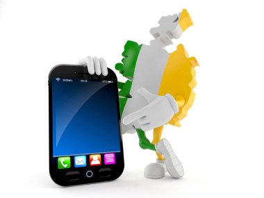 Akıllı telefonlu İrlanda karakteri