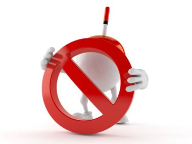 Balıkçılık yasak sembollü yüzen karakter