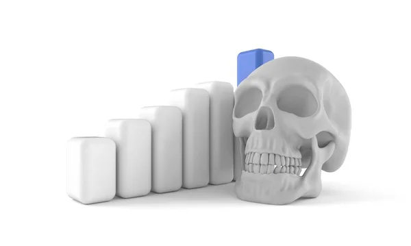 Skull with chart — Stock Photo, Image