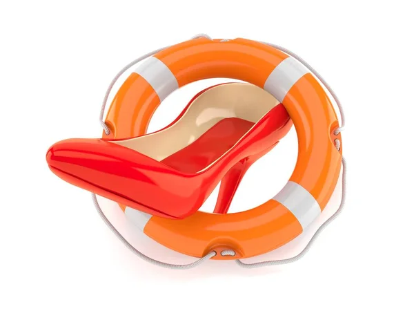 Red heel with life buoy — ストック写真