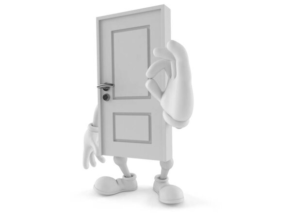 Door character with ok gesture