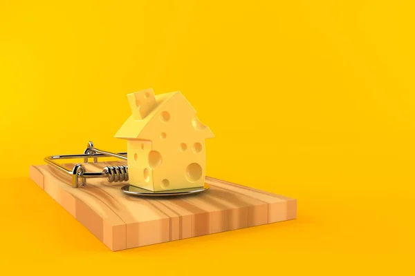 Pułapka na myszy z serem w kształcie domu — Zdjęcie stockowe