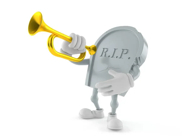 Grave karaktär spelar trumpet — Stockfoto