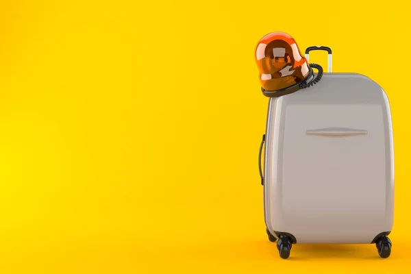 Suitcase with emergency siren — Stock Photo, Image