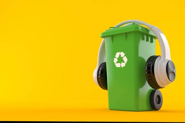 Mülleimer mit Kopfhörer — Stockfoto
